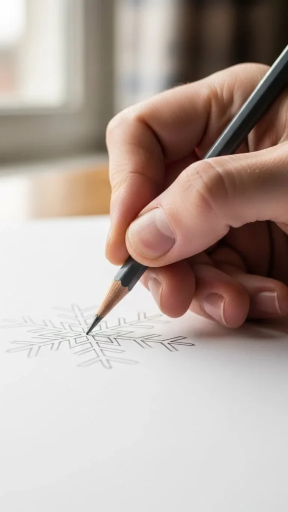 How to draw a snowflake tattoo