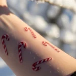 25 Sweet Candy Cane Tattoos That Add Holiday Fun