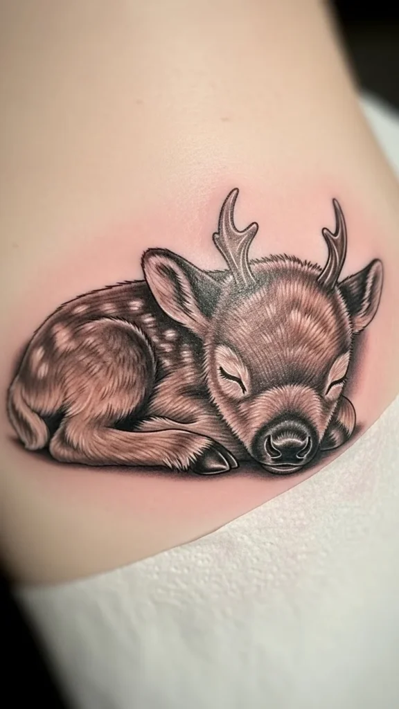 Baby Reindeer Sleeping