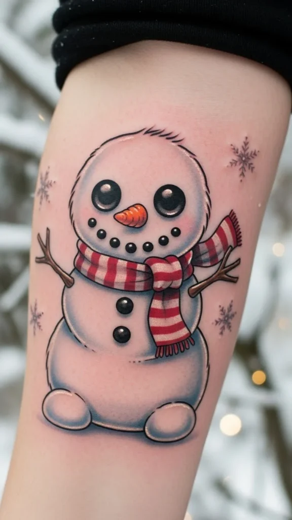 Baby Snowman With Button Eyes