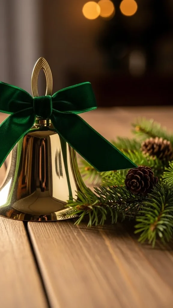 Bell With Evergreen Ribbon