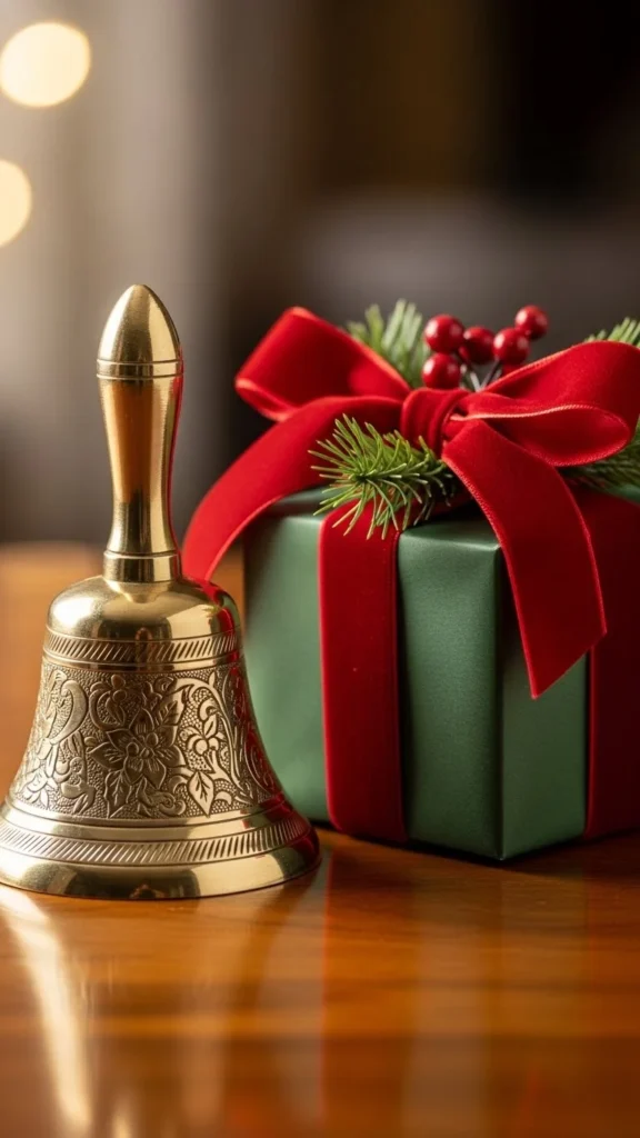 Bell With Present Box Accent