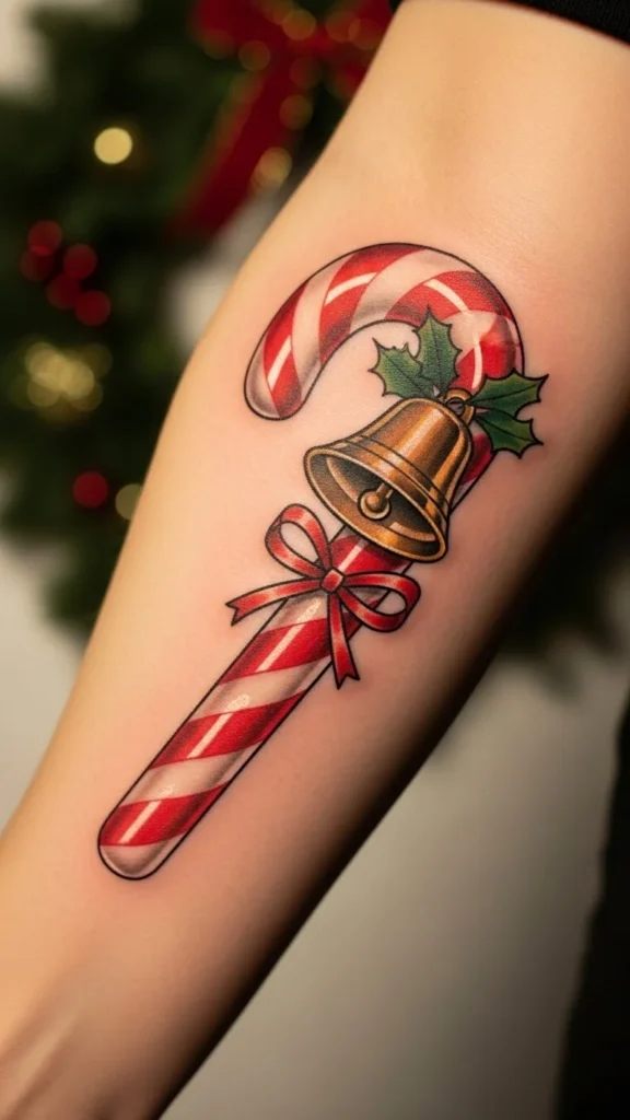 Candy Cane With a Bell Accent
