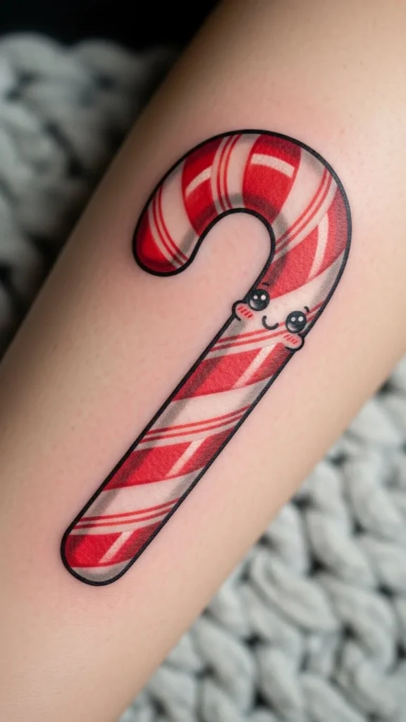 Candy Cane With a Cute Face