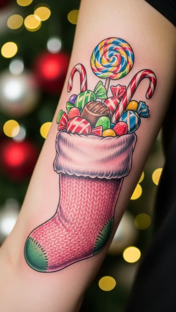 Candy-Stuffed Pink Stocking