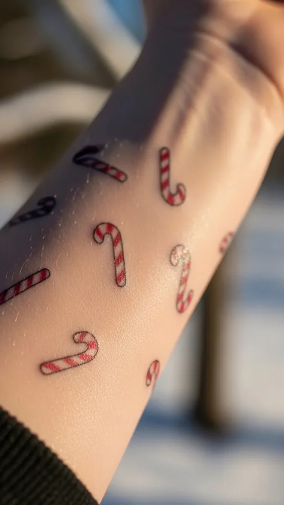 Candy cane tattoo