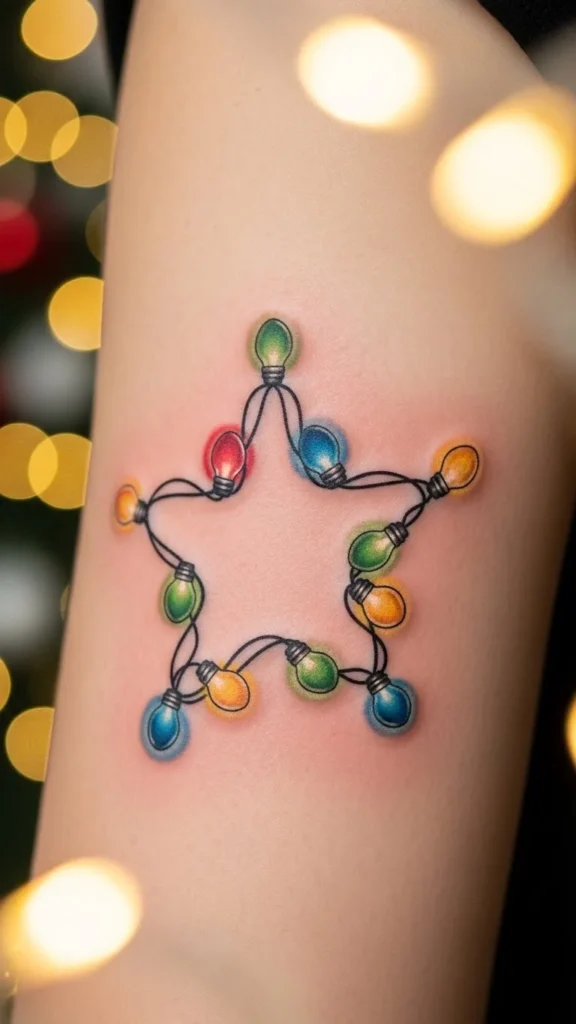 Christmas Lights Forming a Star