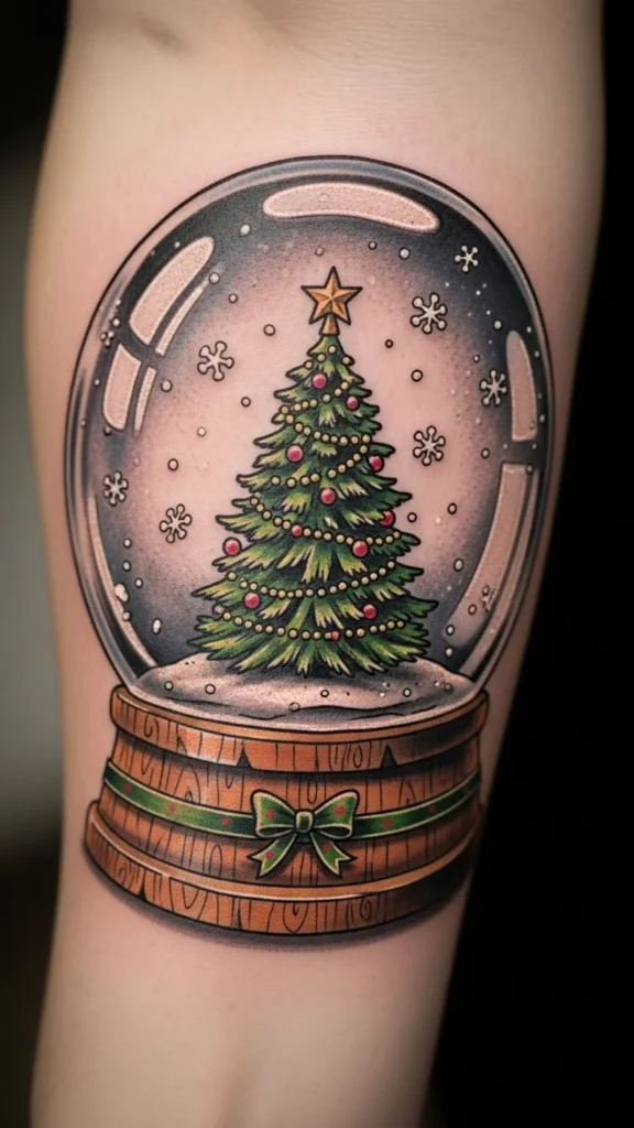 Christmas Tree Inside a Snow Globe