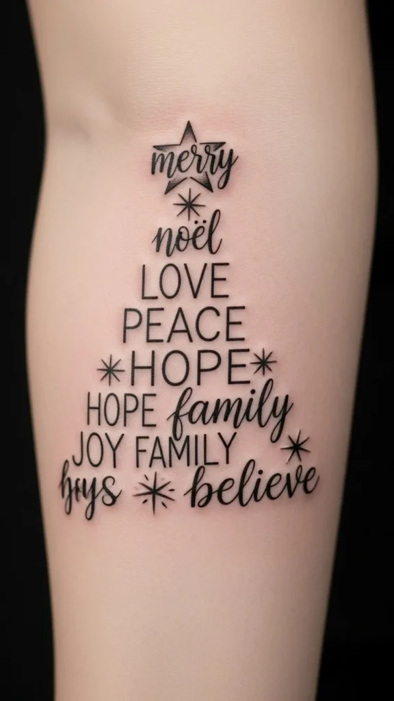 Christmas Tree Made of Words