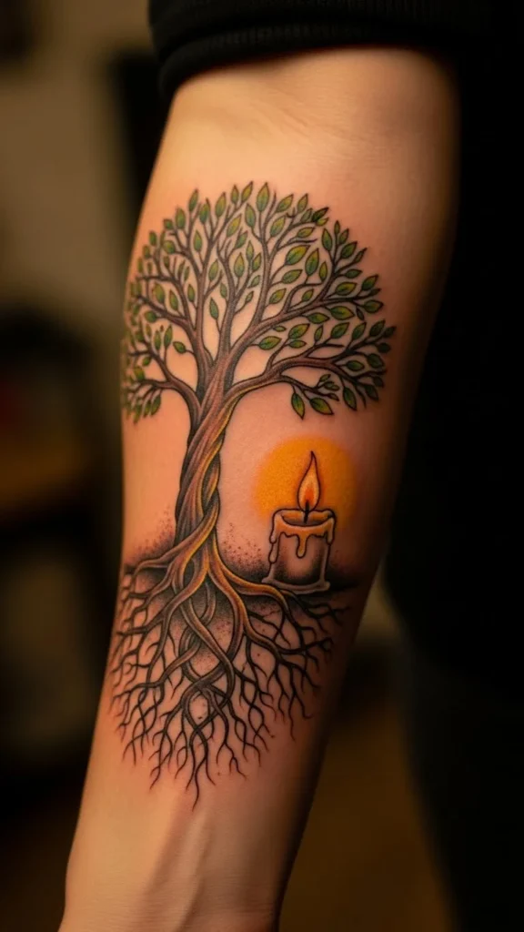 Christmas Tree With a Candle