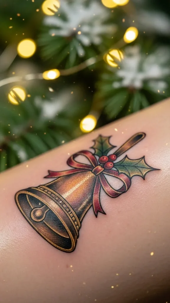 Christmas bell tattoo