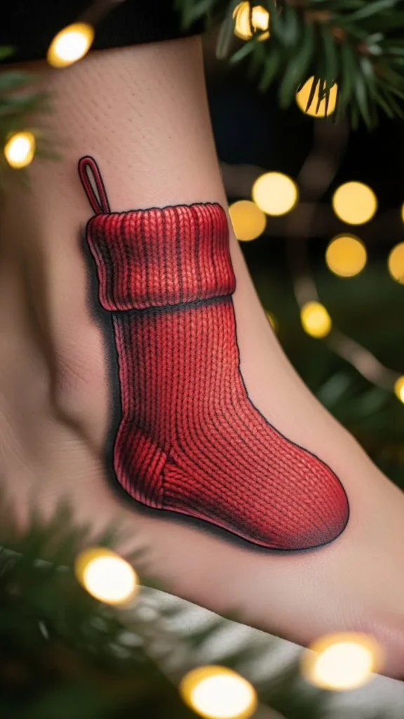 Classic Red Knit Christmas Stocking