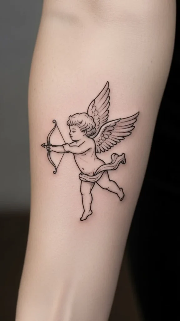 Classic Winged Cupid Sketch