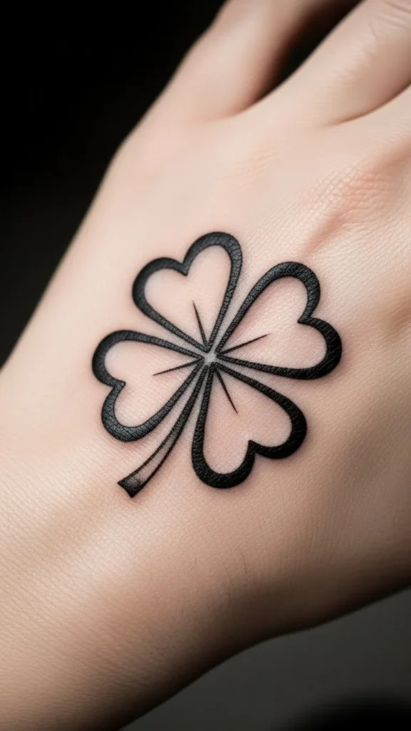 Clover Outline With Negative Space