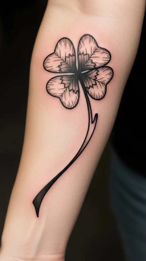 Clover With Bold Stem Curve