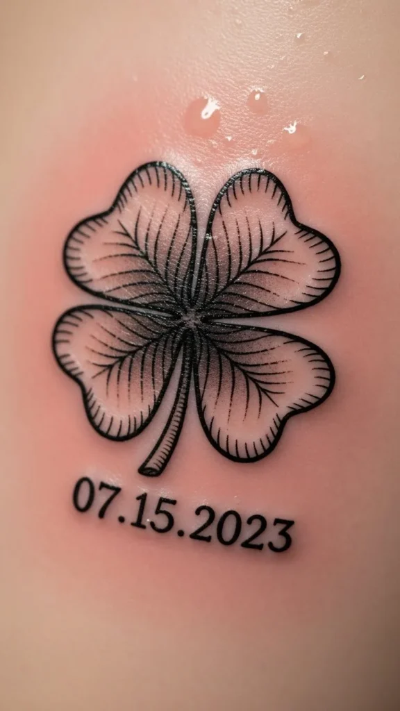 Clover With Date Underneath