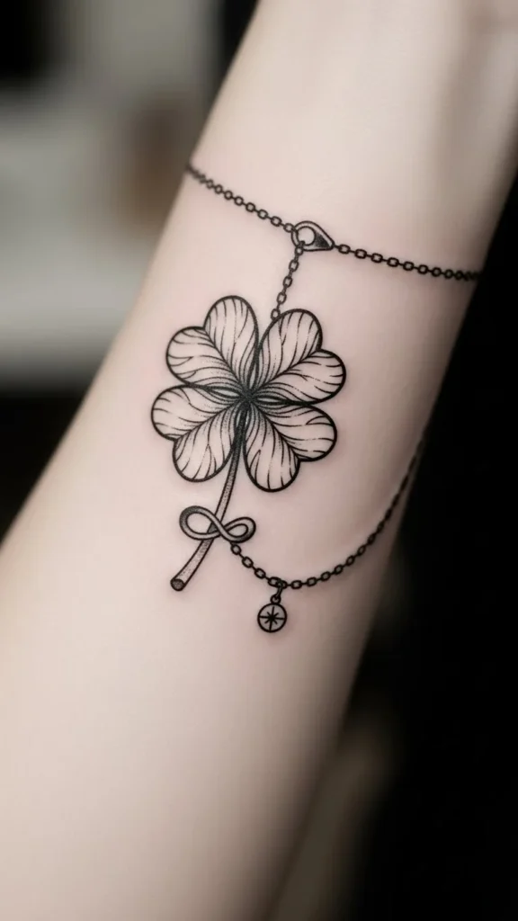 Clover With Lucky Charm Chain
