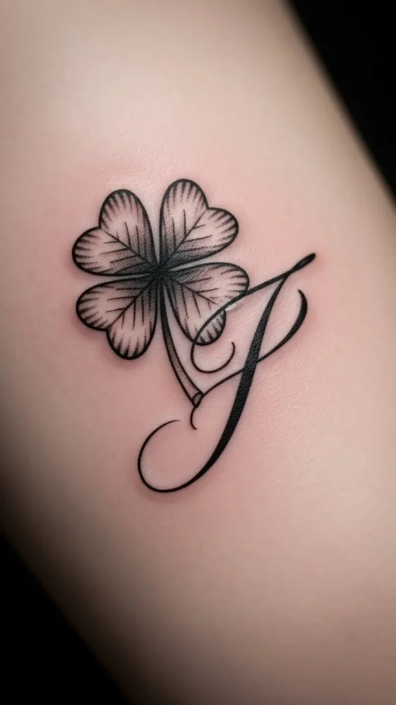 Clover With Script Initial