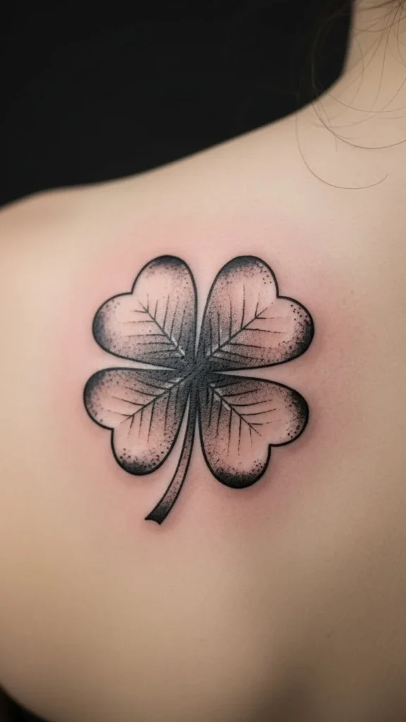 Clover With Watercolor Effect (Black Ink Only)