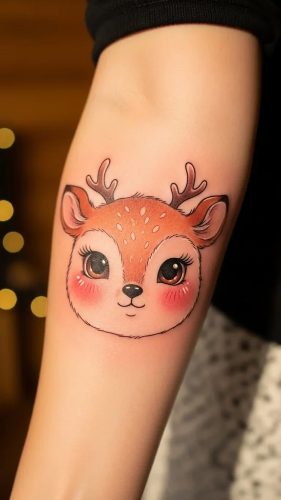 Cute Reindeer Face With Blush Cheeks