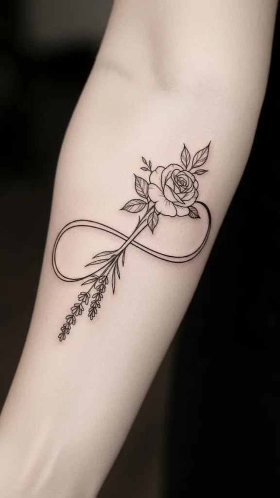 Floral Infinity Love Outline