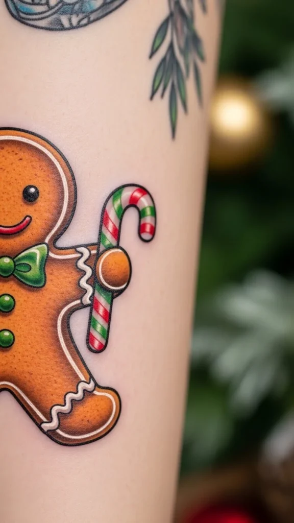 Gingerbread Character With Mini Candy Cane