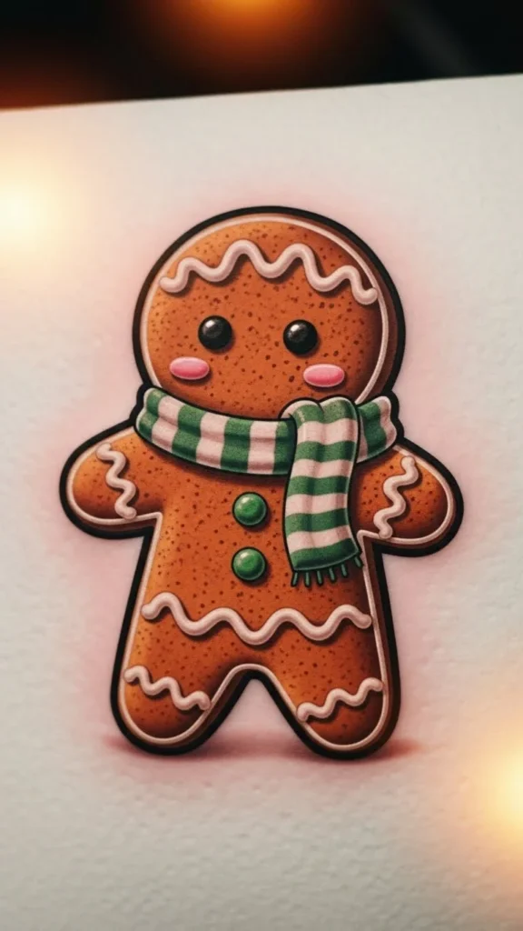 Gingerbread Cookie Wearing a Scarf