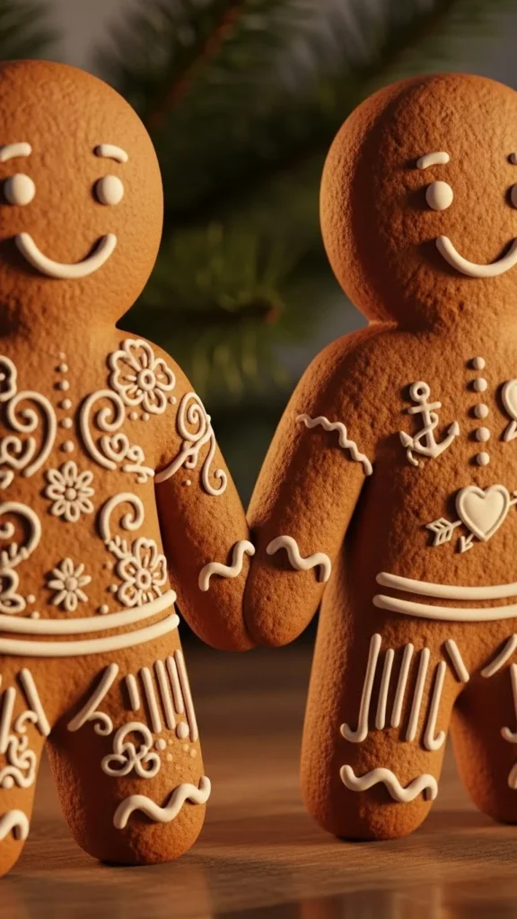 Gingerbread Couple Holding Hands