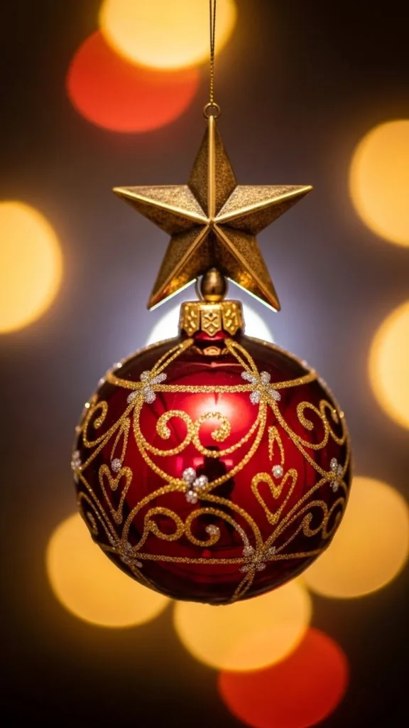 Glittery Star-Topped Ornament