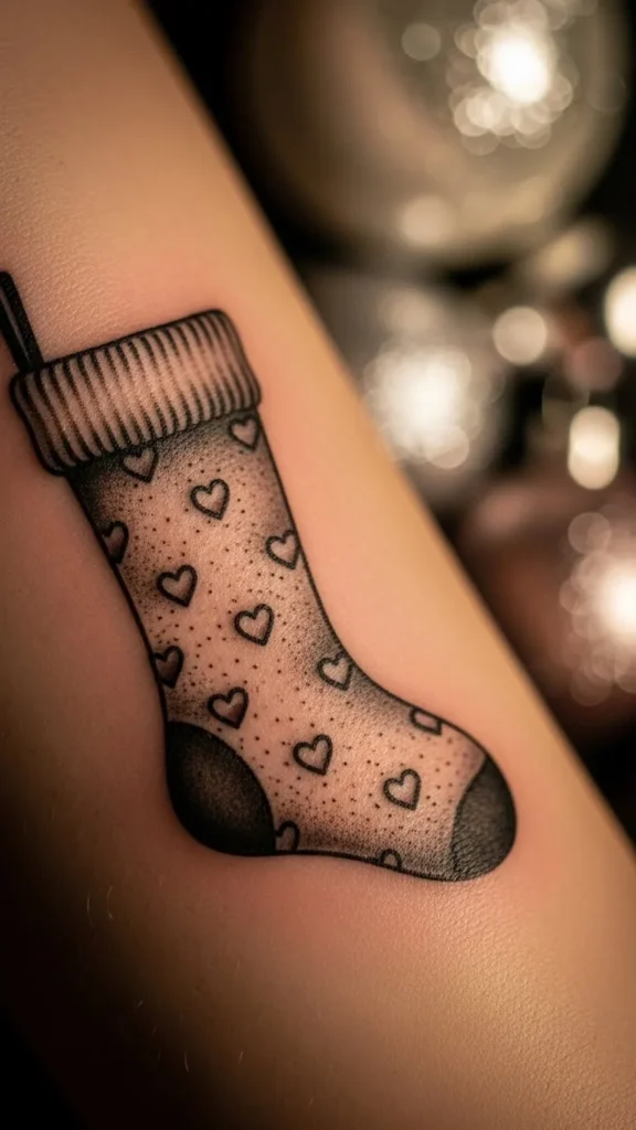 Heart-Patterned Stocking