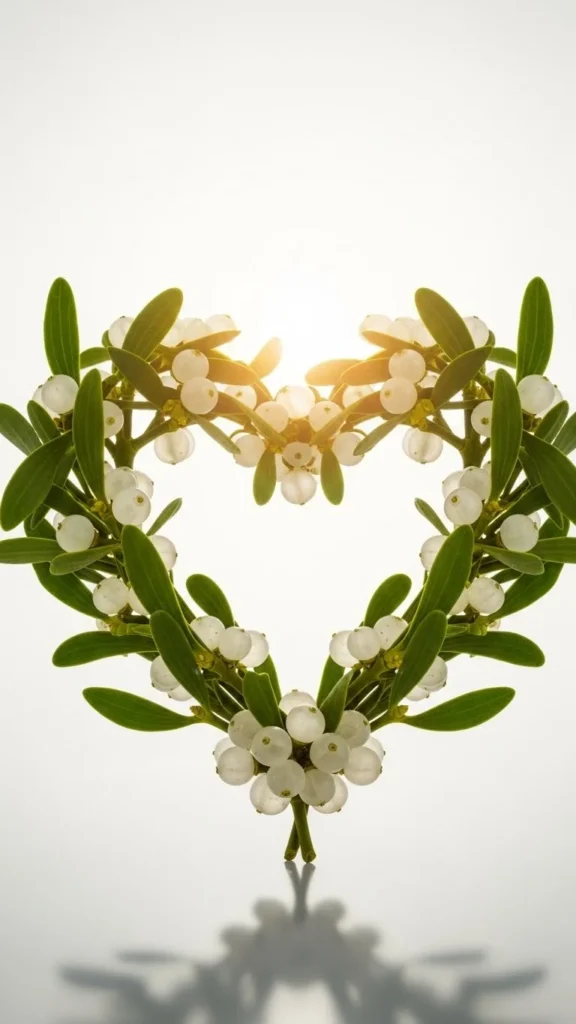 Heart-Shaped Mistletoe Cluster