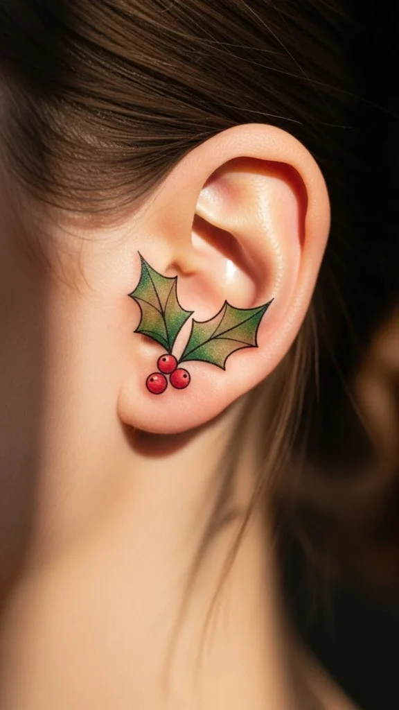 Holly Leaf Behind the Ear