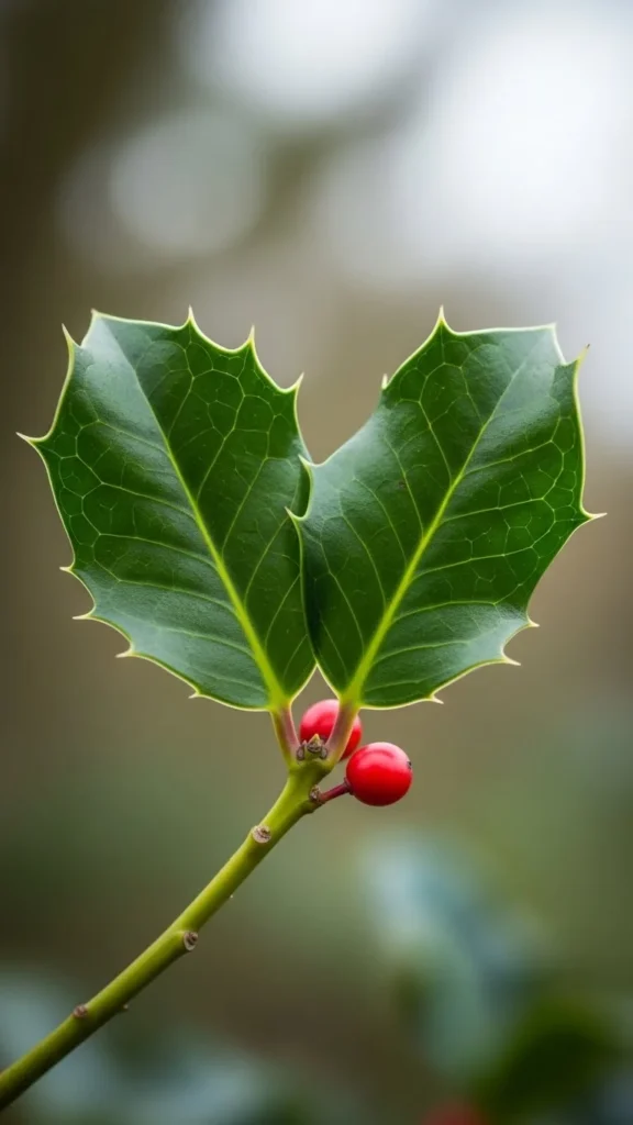 Holly Leaf Heart Shape