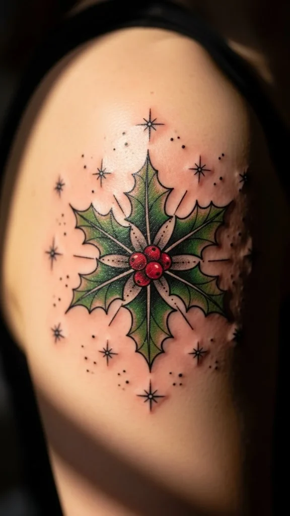 Holly Leaf Paired With Stars