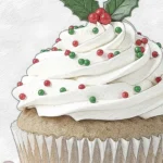 How to Draw a Festive Christmas Cupcake Tattoo That Pops With Color