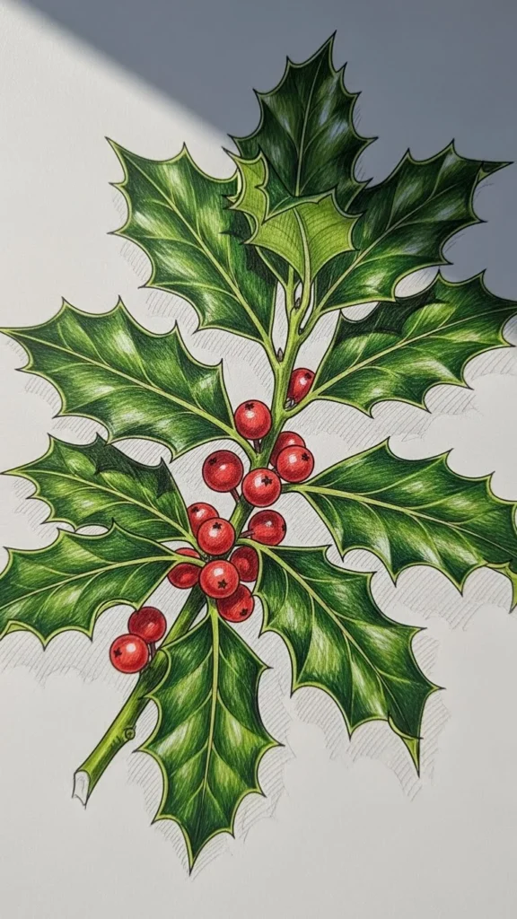 How to create a holly leaf tattoo