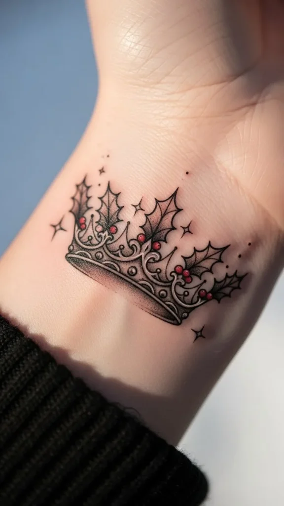 How to design a holiday crown tattoo