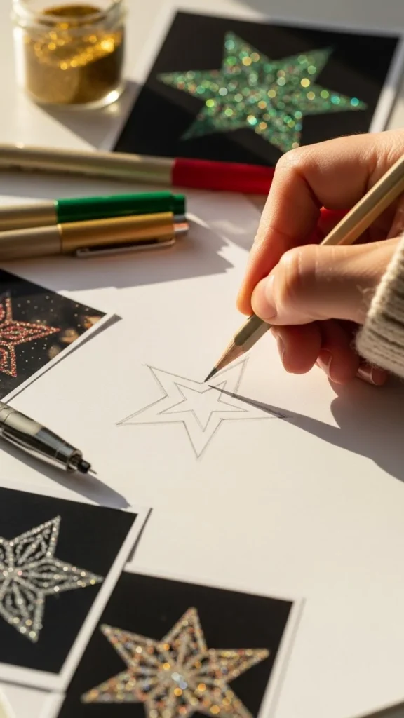 How to draw a festive star tattoo