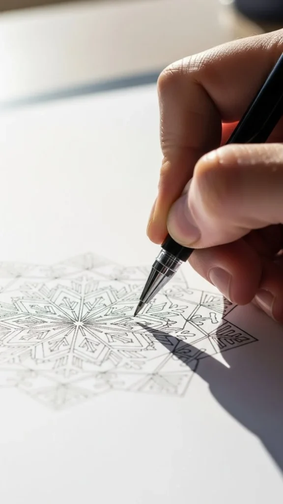 How to draw a snowflake mandala tattoo