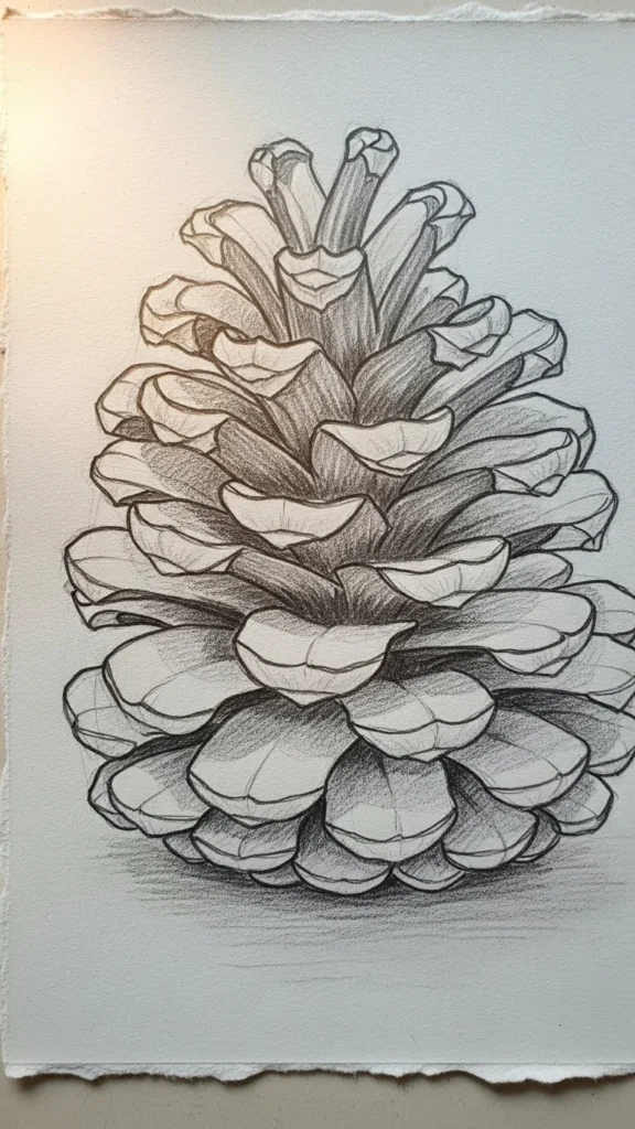 How to sketch a pinecone tattoo