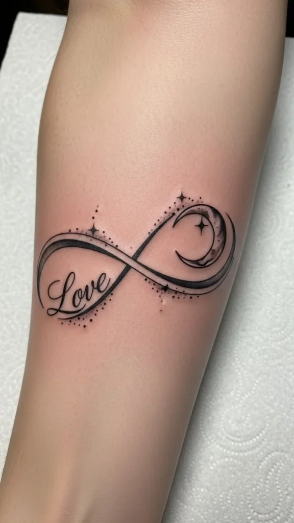 Infinity Love with Moon Accent