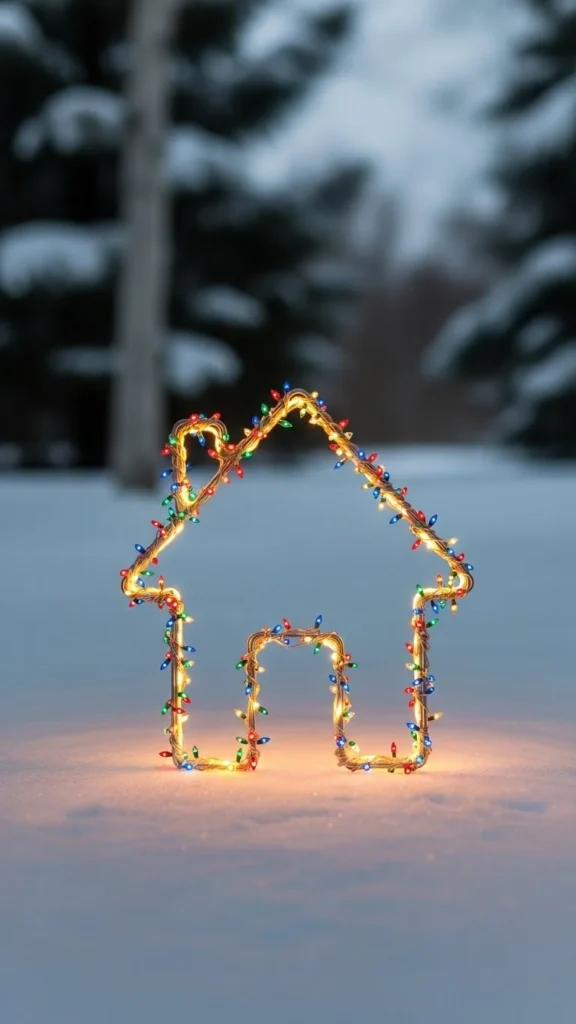 Lights Around a Minimal House Outline