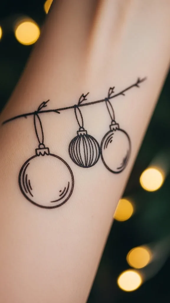 Lights Hanging From a Branch Outline