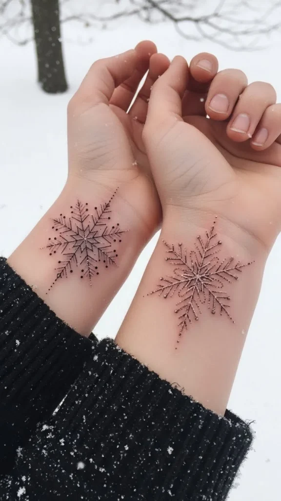 Matching Snowflake Best-Friend Tattoos
