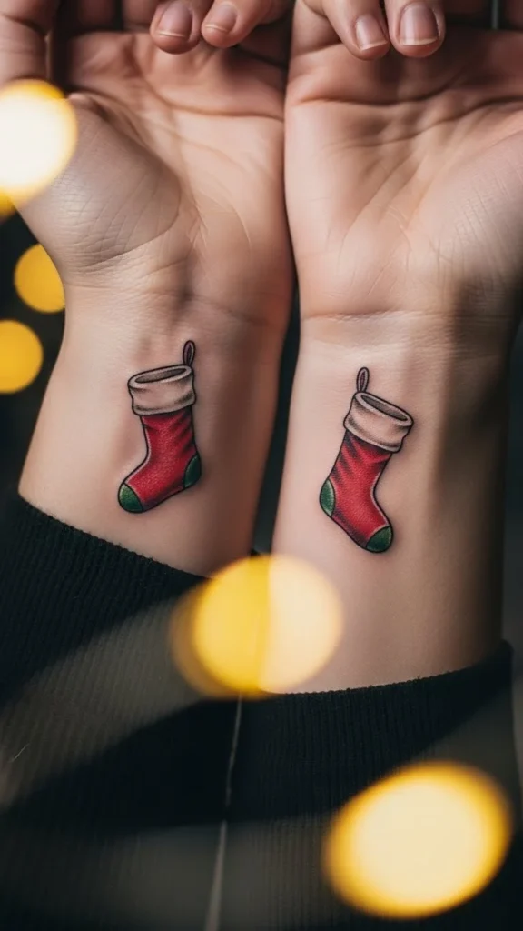 Matching Stocking Tattoos for Siblings