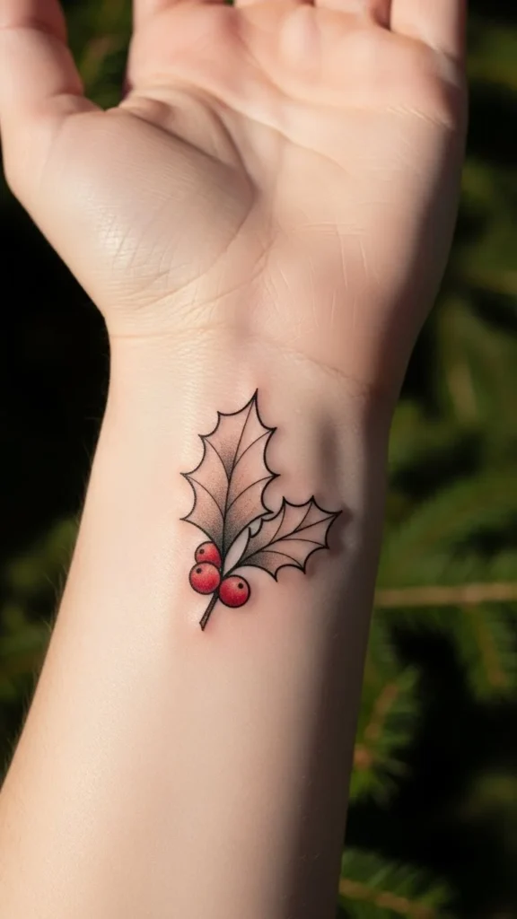 Minimal Single Holly Leaf