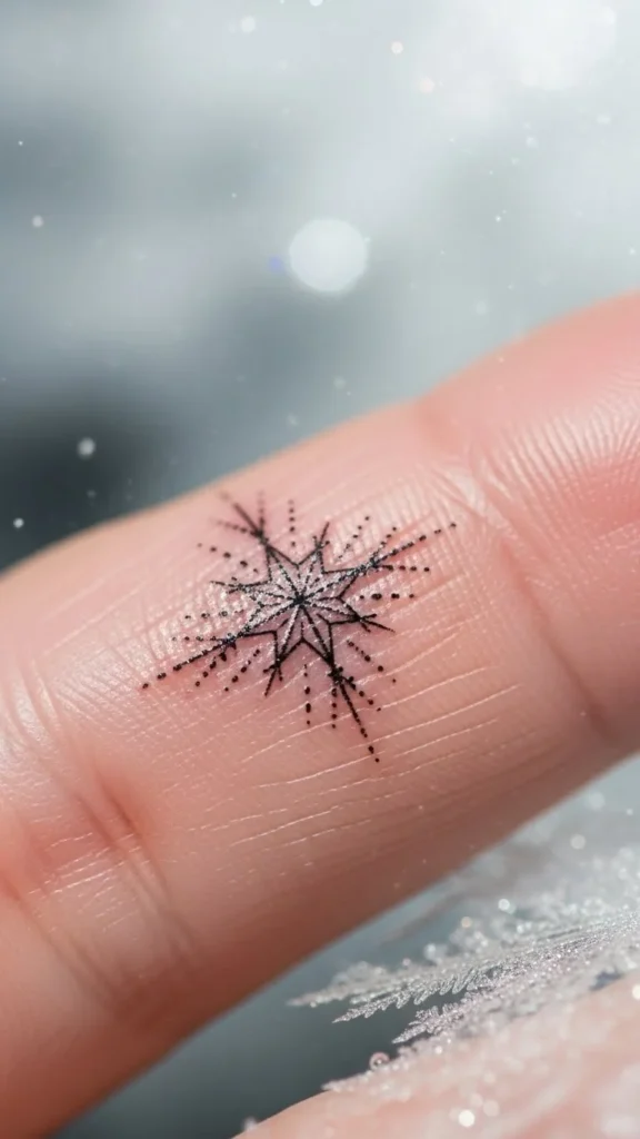 Minimal Star With Snowflake Details