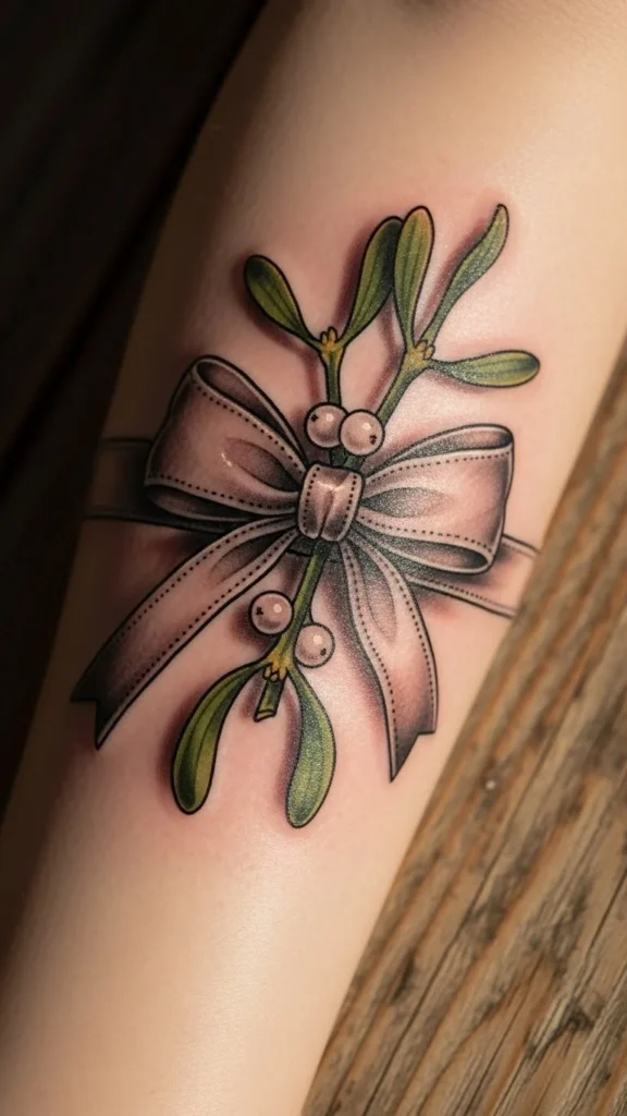 Mistletoe Bow Tattoo