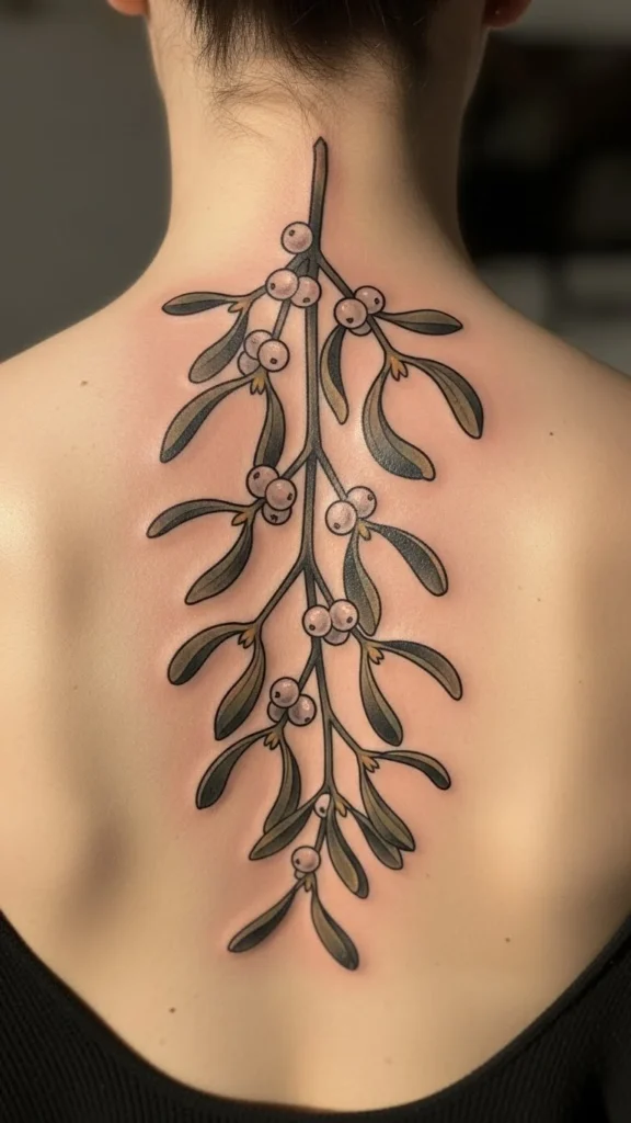 Mistletoe Branch Along the Spine