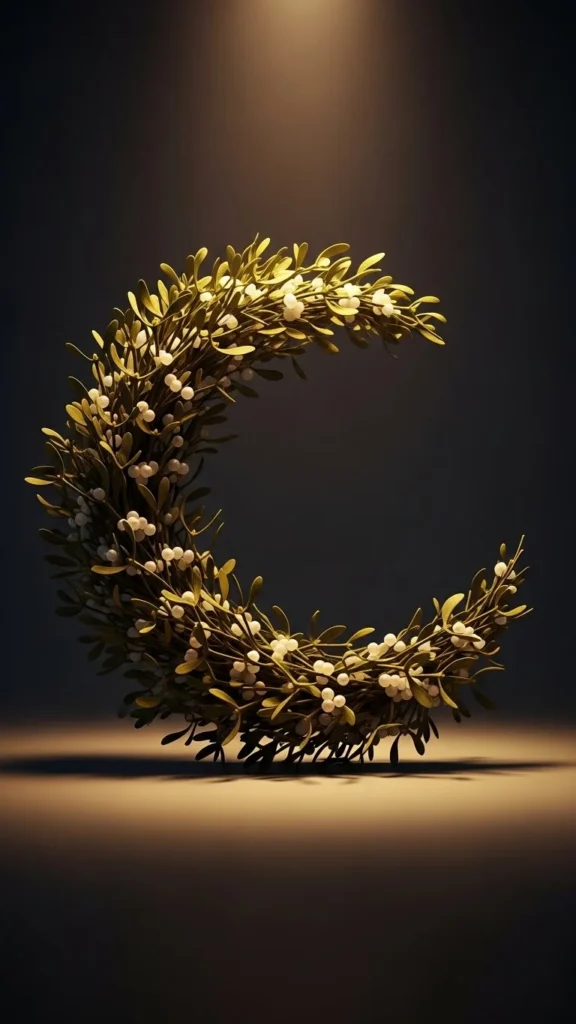 Mistletoe Crescent Moon